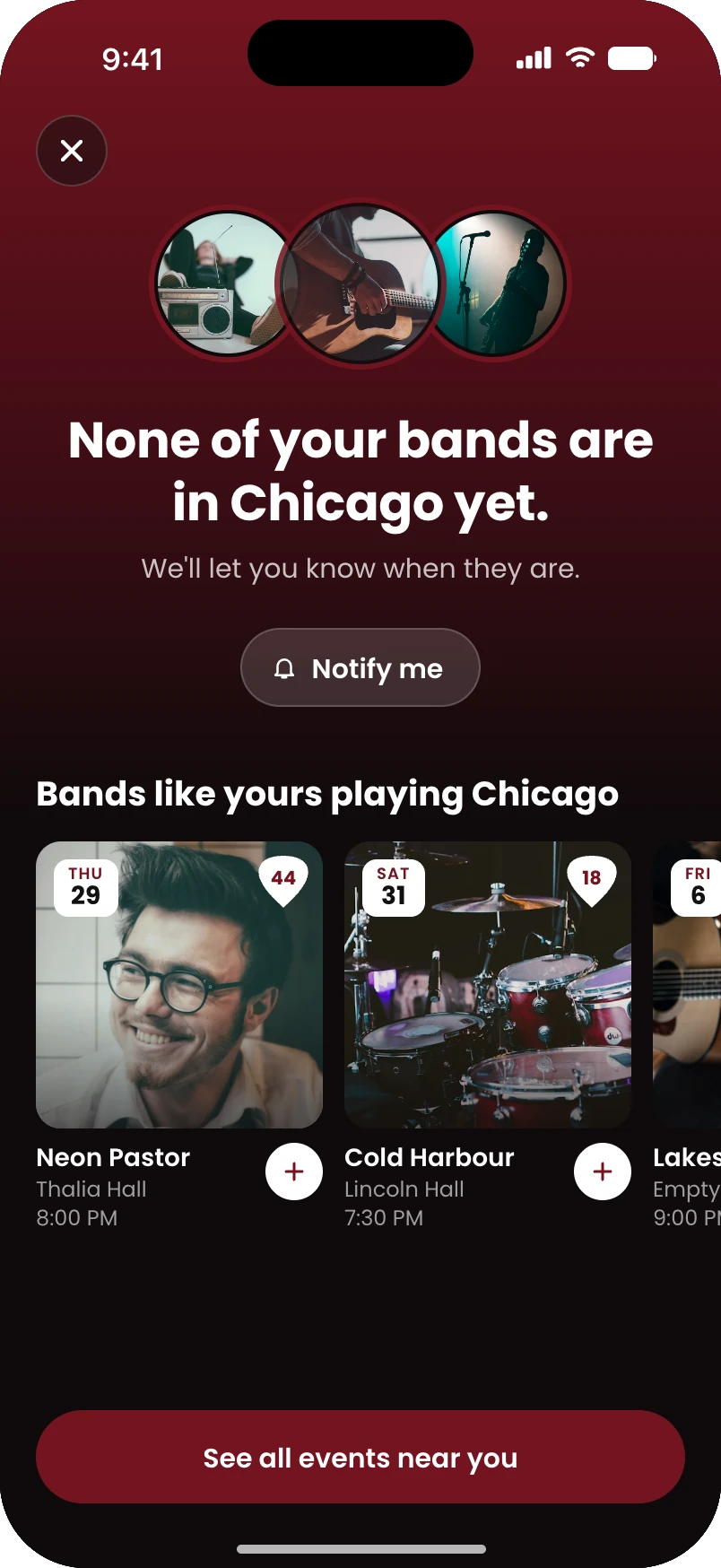 Step 4, none of your bands nearby screen